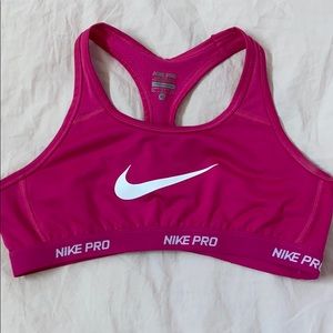 Hot pink nike sports bra